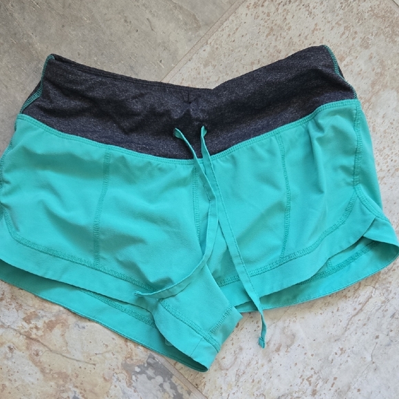 Avia Pants - Avia Teal Athletic Shorts with Charcoal Waistband
